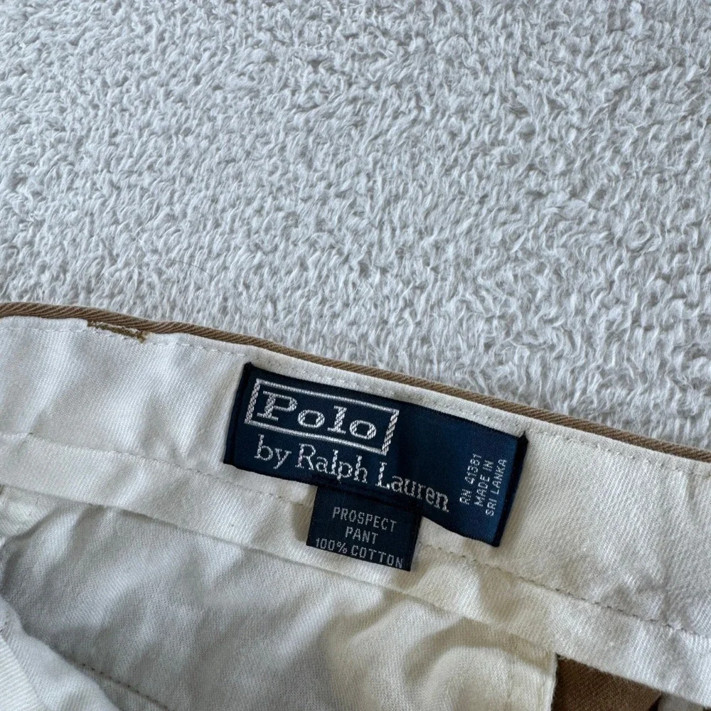 Vintage Polo Ralph Lauren Prospect Pant Men's 33x30 Tan Chino Preppy Clean